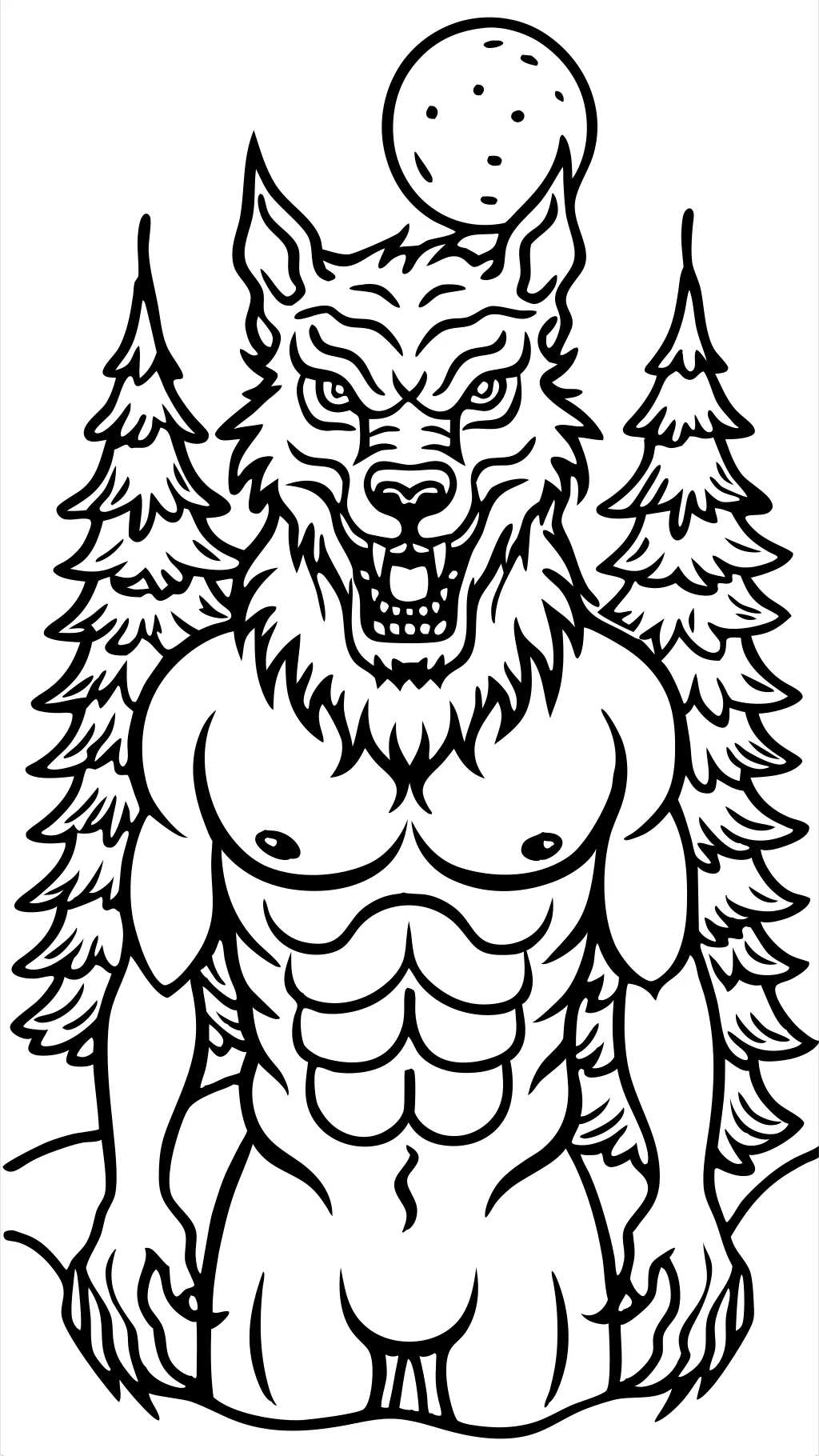 coloriage de loup-garou pour adultes